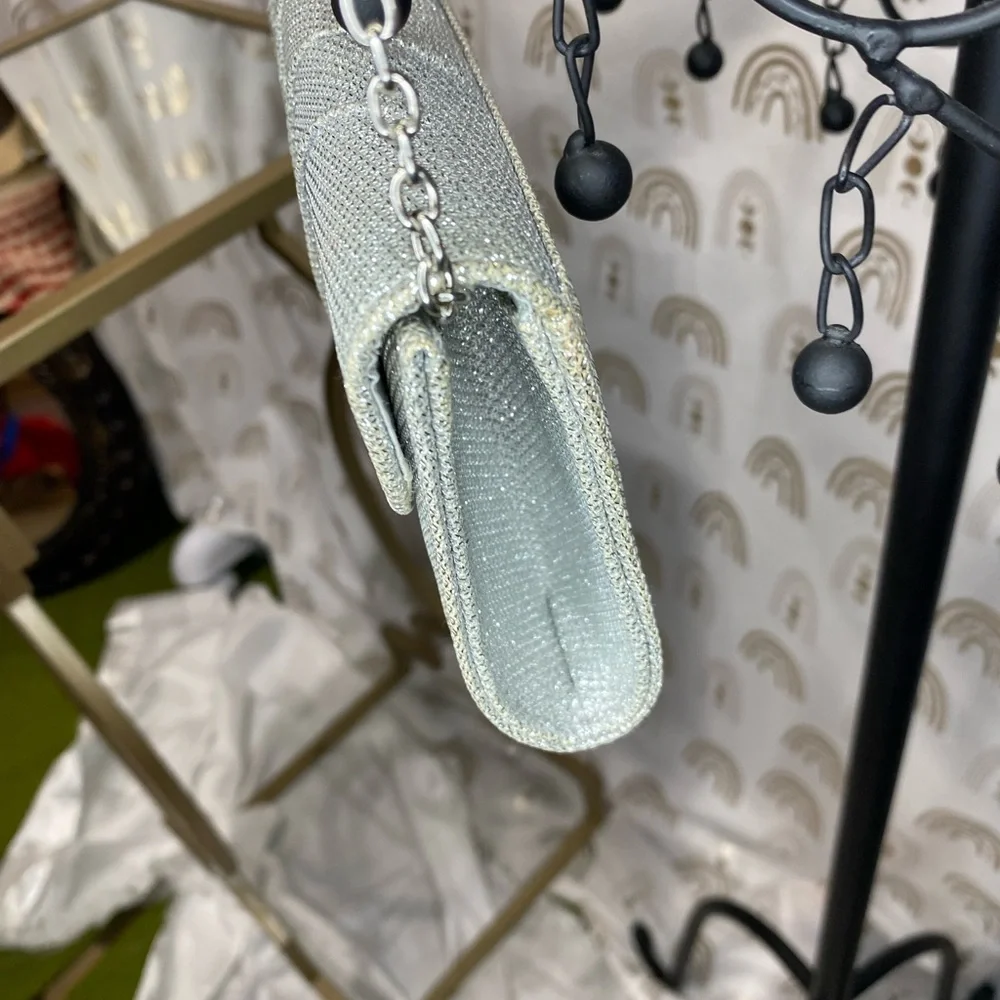Call It Spring Glittering Silver Clutch